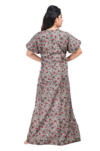FF-P8A2WZJI-Cotton Embroidered Print Maxi Night Gown