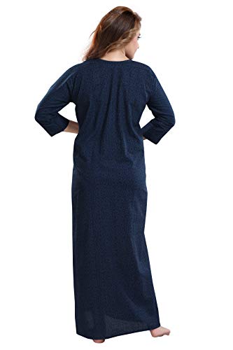 FF-MXLS08J2-Embroidered Cotton Nighty/Night Gown with Pocket