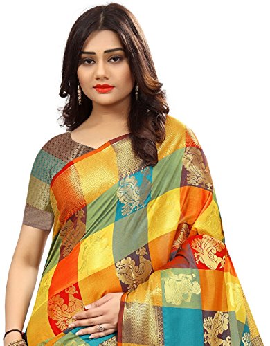 FF-OJGLRU9K-Kanchipuram Silk Blend Saree With Unstitched Blouse