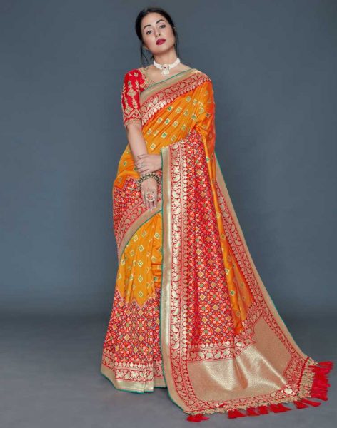 FF-GQVL3TBQ-Woven Embellished Paithani Pure Silk Saree
