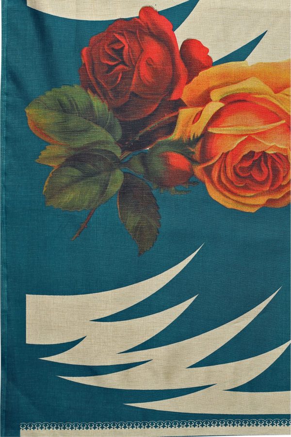 FF-NFVNZVOT-Floral Print, Printed Kanjivaram Cotton Silk Saree (Blue)