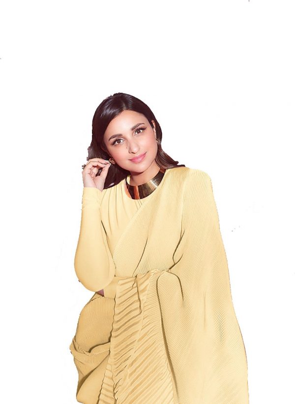 FF-6X713C8U-Plain Bollywood Silk Blend Saree (Yellow)