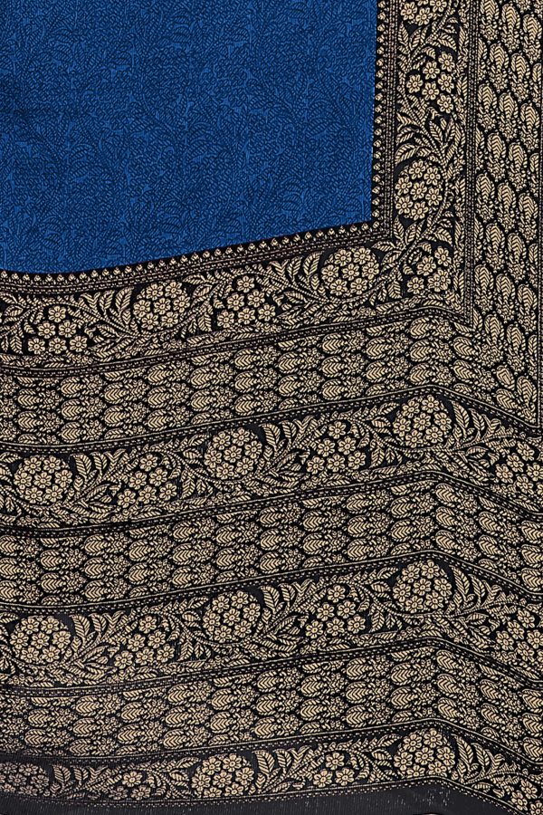 FF-QMSVL9XK-Printed Daily Wear Chiffon Saree (Blue)