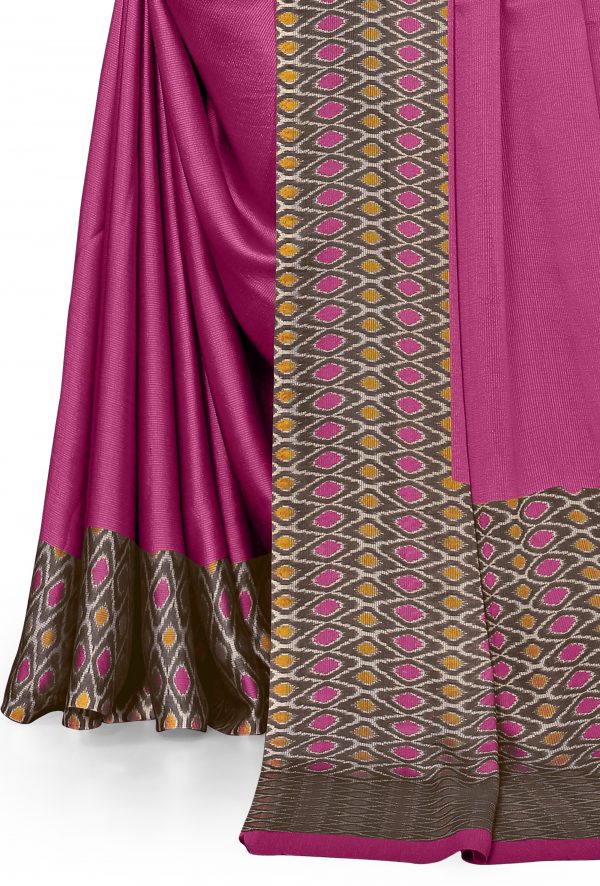 FF-KPBNQLEJ-Printed Daily Wear Chiffon Saree (Pink)