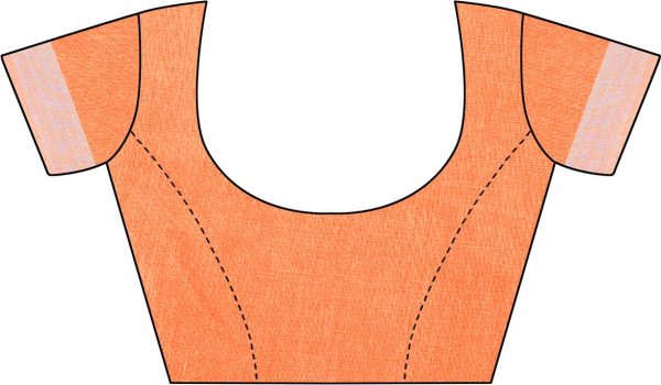 FF-W45YRN2A-Striped, Woven, Embellished Kanjivaram Cotton Silk Saree (Orange)