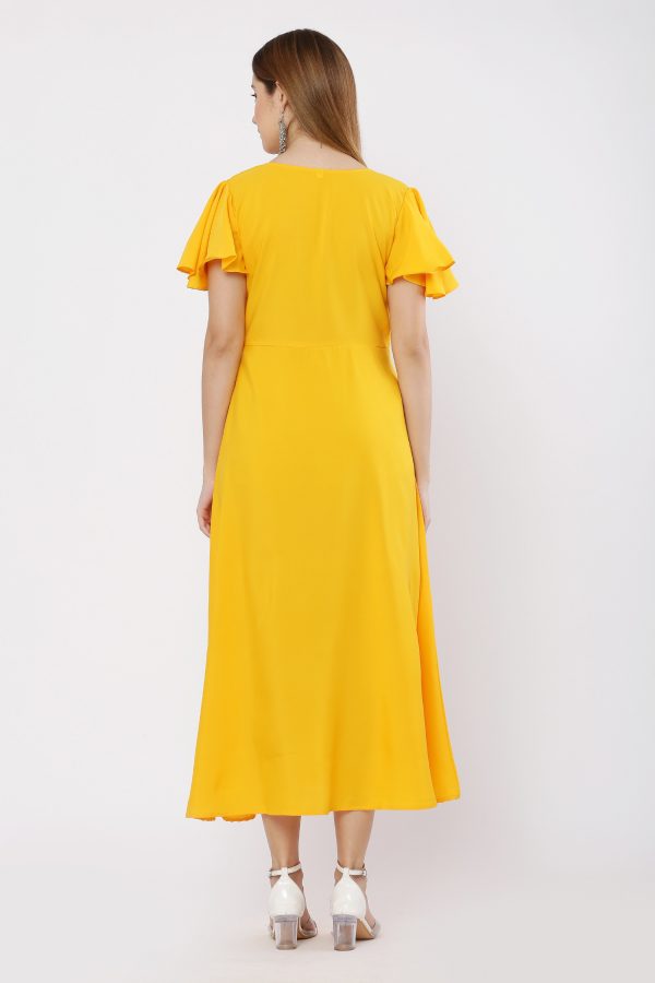 FF-0XMDESZ7-Women Gown Yellow Dress
