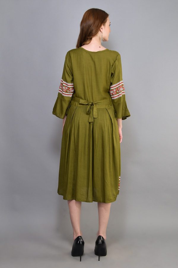 FF-PYKEWX1Z-Women A-line Green Dress