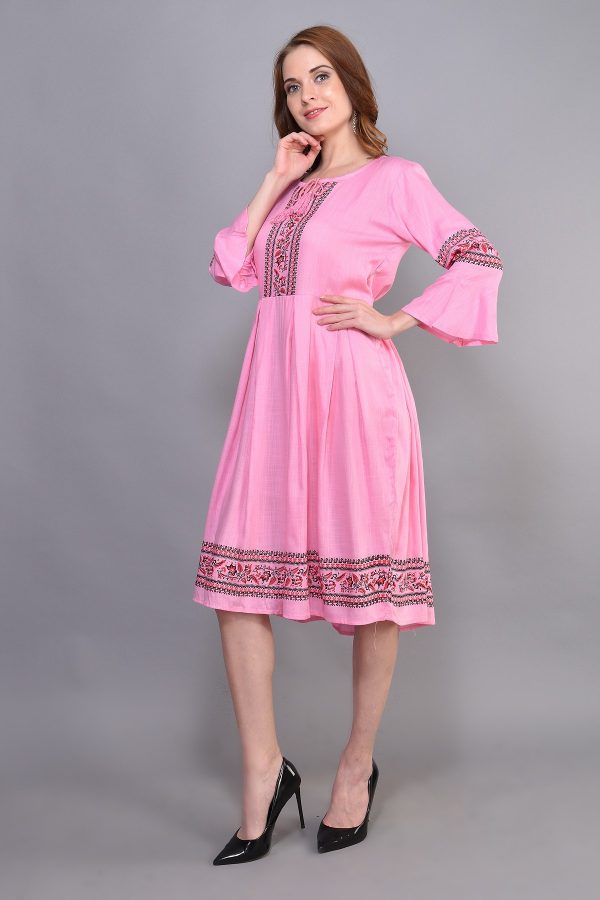 FF-IB4SJDFU-Women A-line Pink Dress