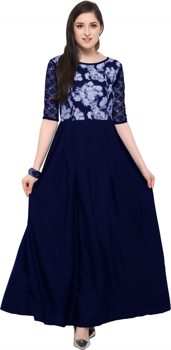 FF-FRKABUCQ-Women Maxi Blue Dress