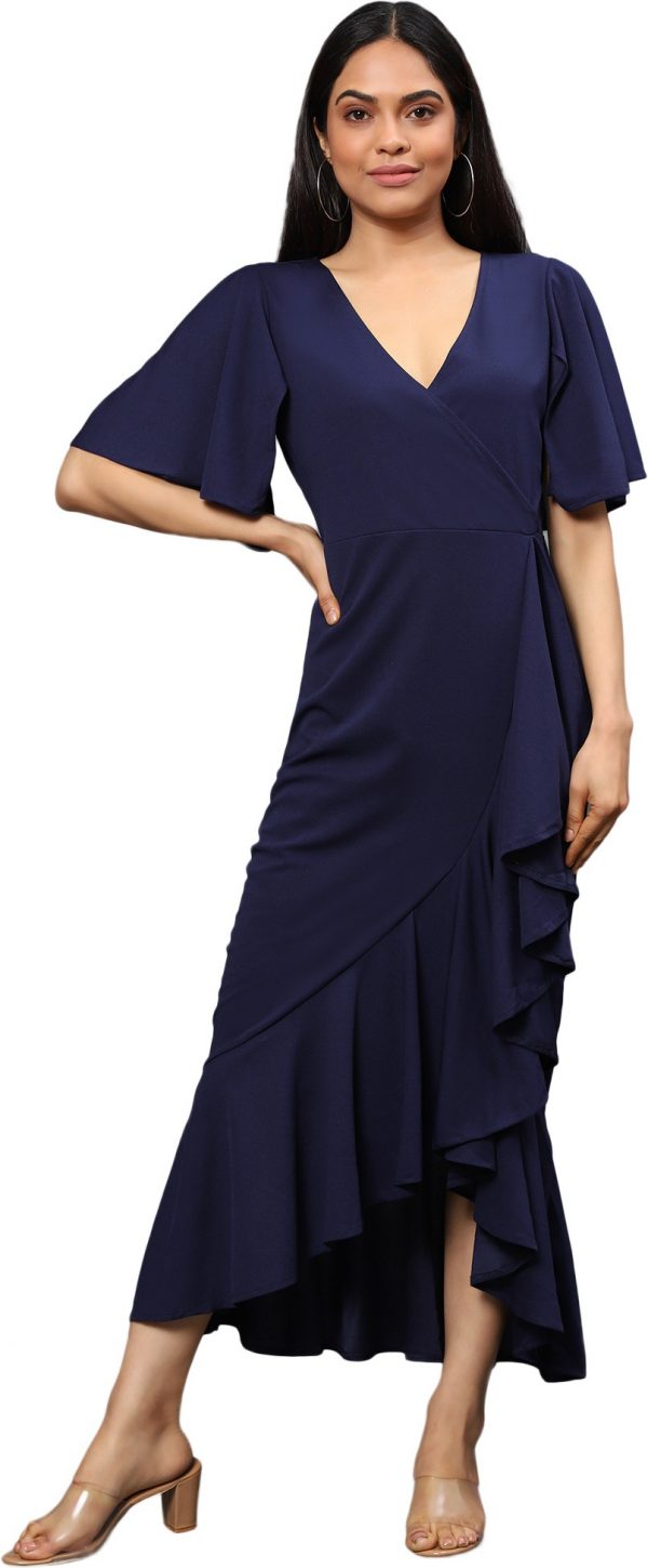 FF-ERLIJDKD-Women Maxi Dark Blue Dress