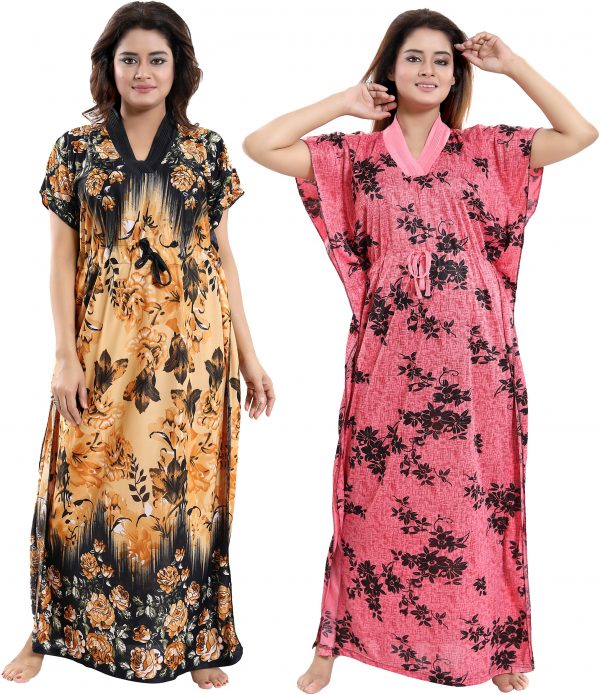 FF-6NDWXKVH-Pack of 2 Women Nighty (Multicolor)